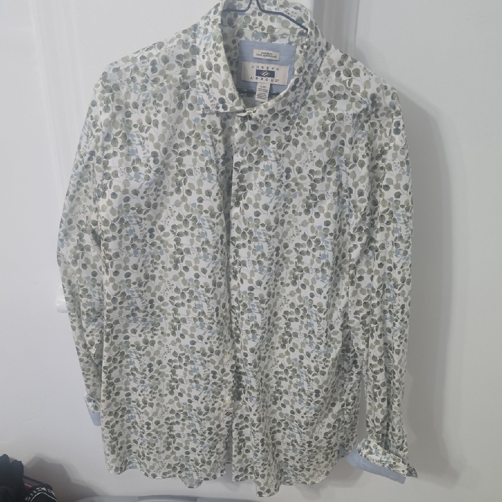 Joseph Men's Casual Shirt - Olive Leaf Print